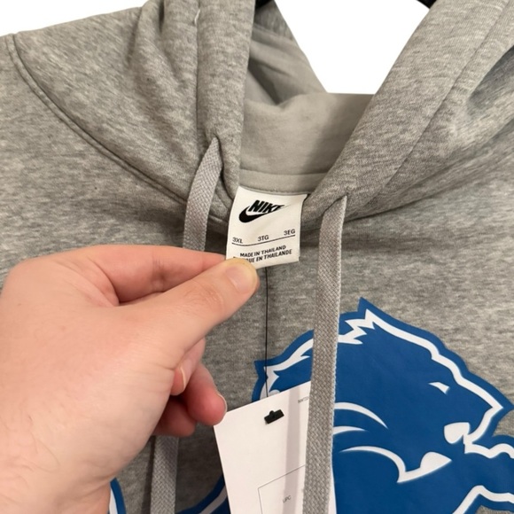 Nike Detroit Lions 3XL Gray Pullover Hoodie NWT - Picture 4 of 5